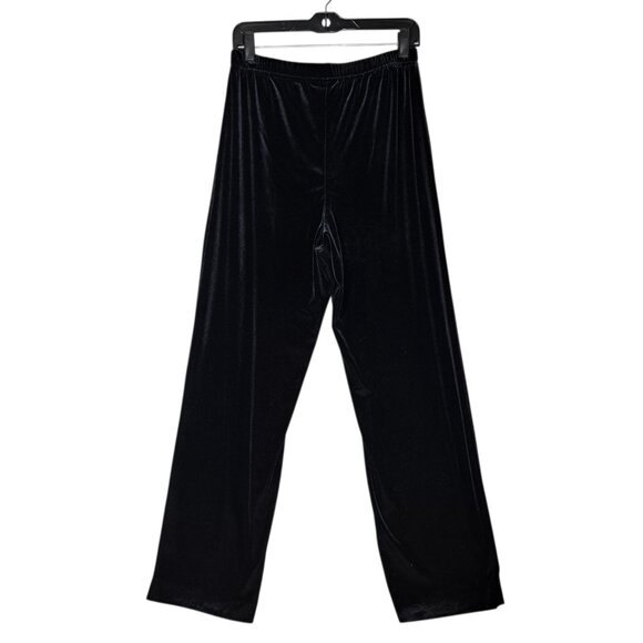 Coldwater Creek Velvet Velour Pants Pull On Elastic Straight Leg Womens M 8-10 - Picture 2 of 5